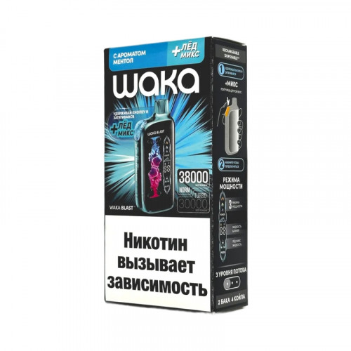 WAKA BLAST 38000 Hard - Ментол + лед микс